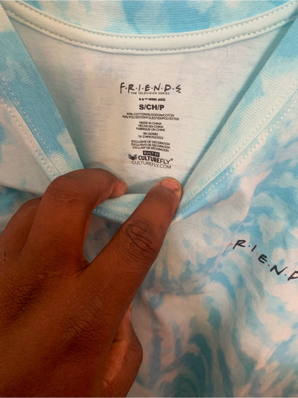 FRIENDS Light Blue Tie-Dye Kids Tee